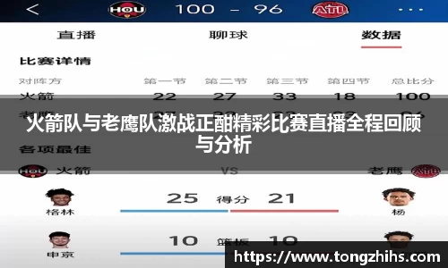 火箭队与老鹰队激战正酣精彩比赛直播全程回顾与分析