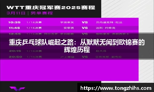 重庆乒乓球队崛起之路：从默默无闻到欧锦赛的辉煌历程