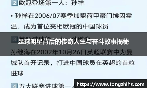 足球明星背后的传奇人生与奋斗故事揭秘